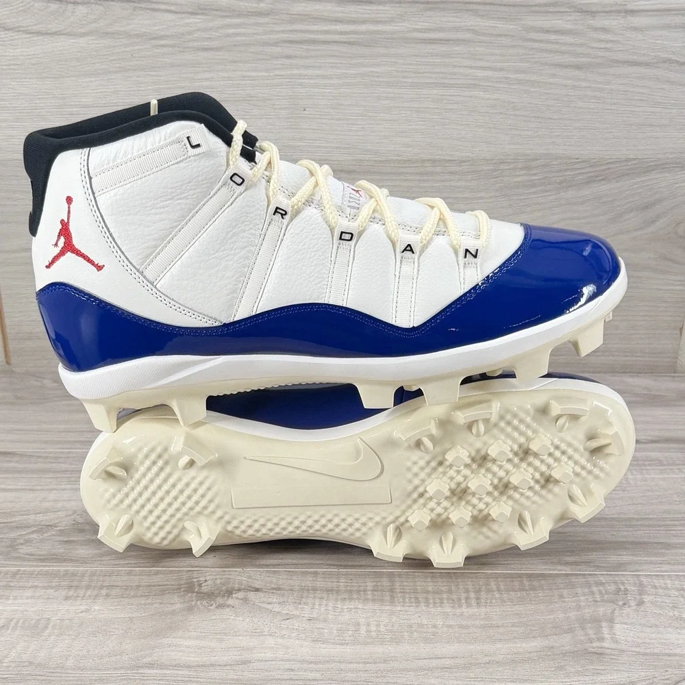 Jordan 11 Retro MCS Rare Air Baseball Cleats Sail Royal Mens Size 15 HM7326-100